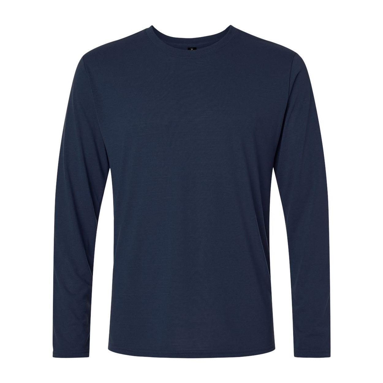 Navy blue t-shirt on a white background