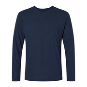 Navy blue t-shirt on a white background
