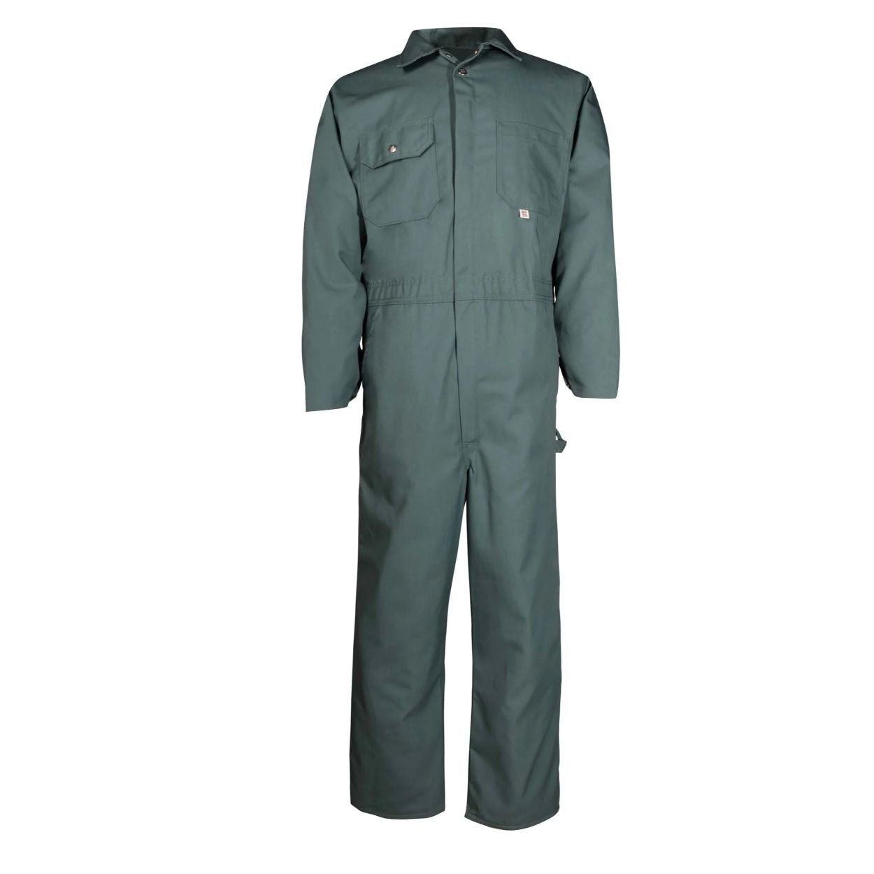 Green coveralls on a white background