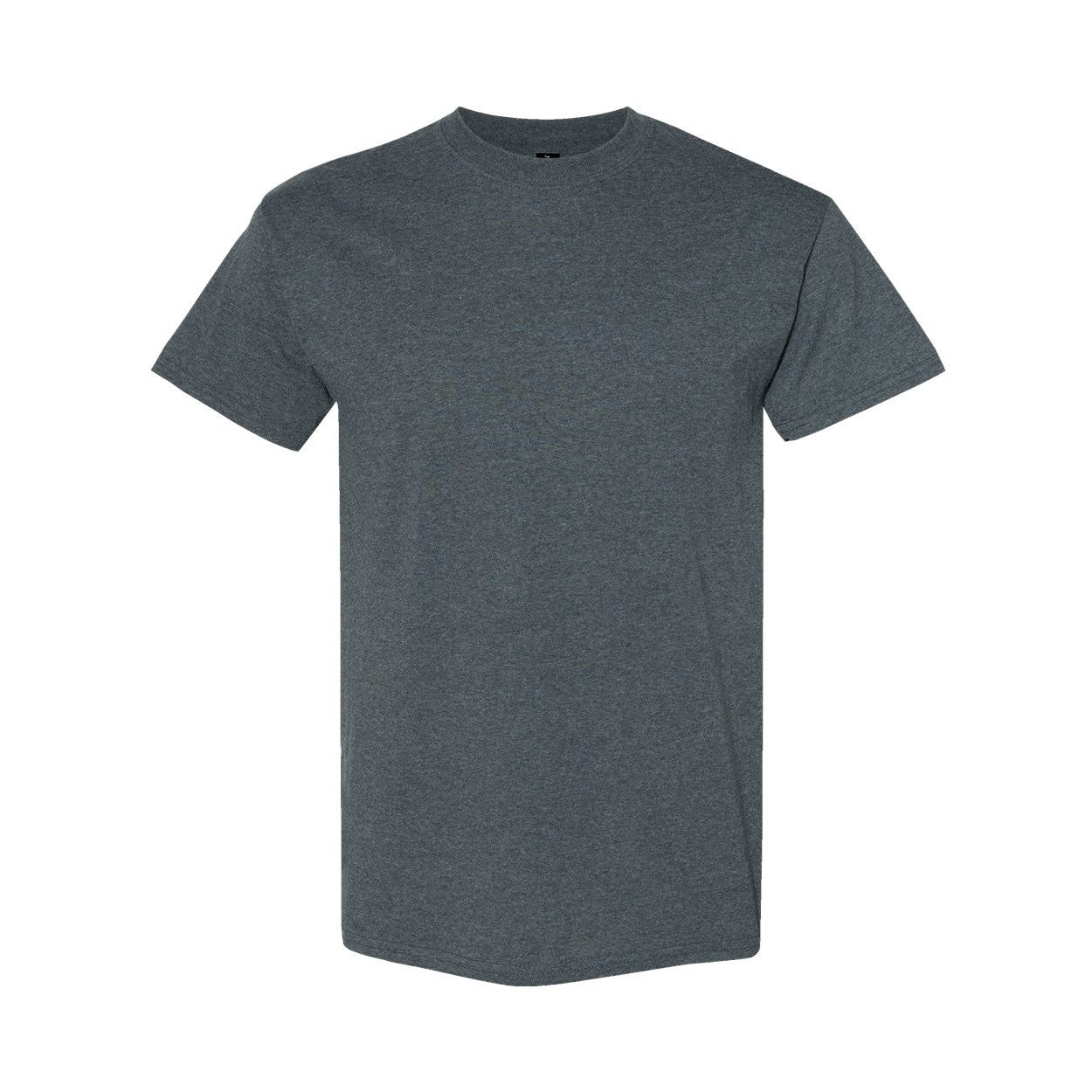 Dark heather grey t-shirt on a white background