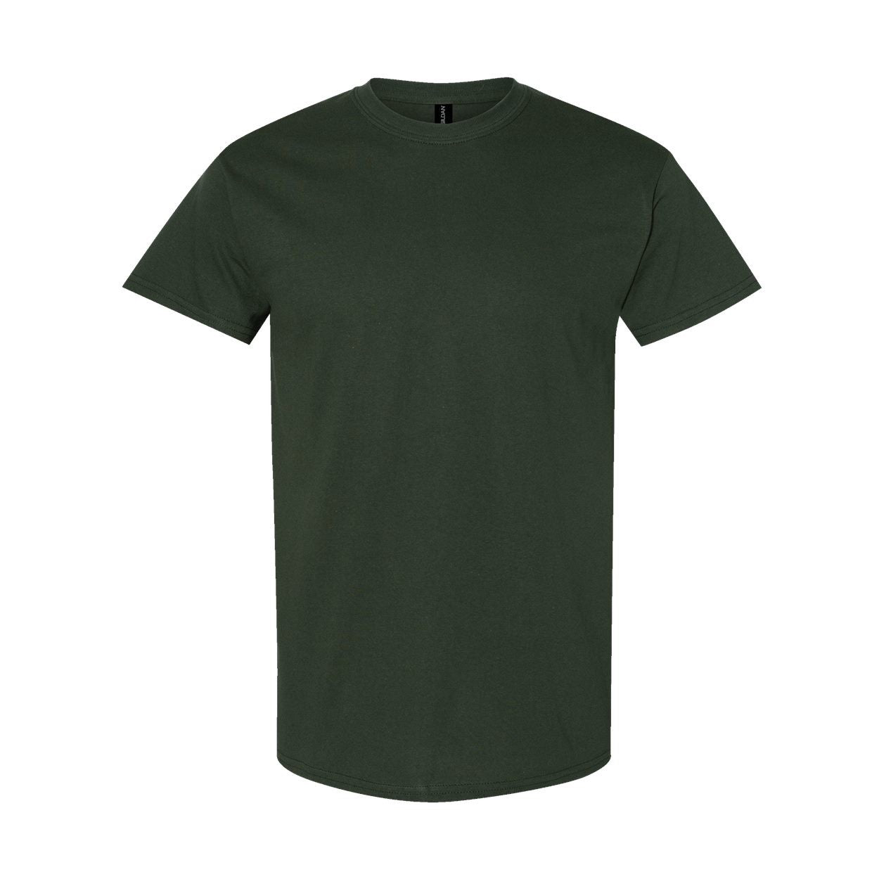 Forest green t-shirt on a white background