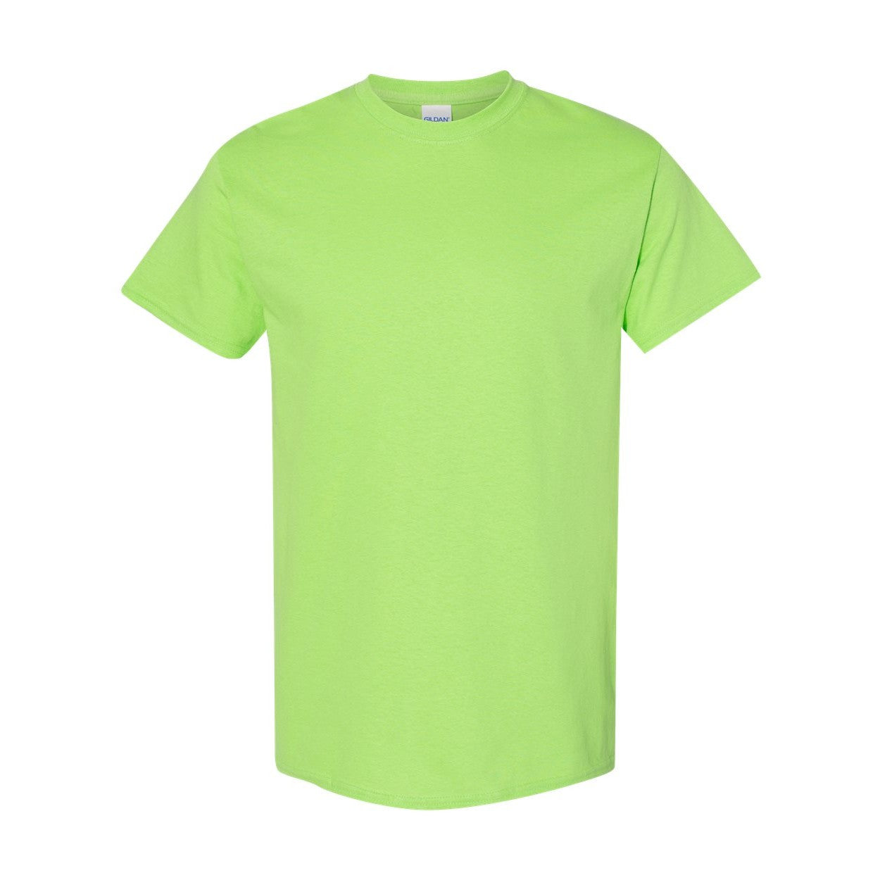 Lime green t-shirt on a white background