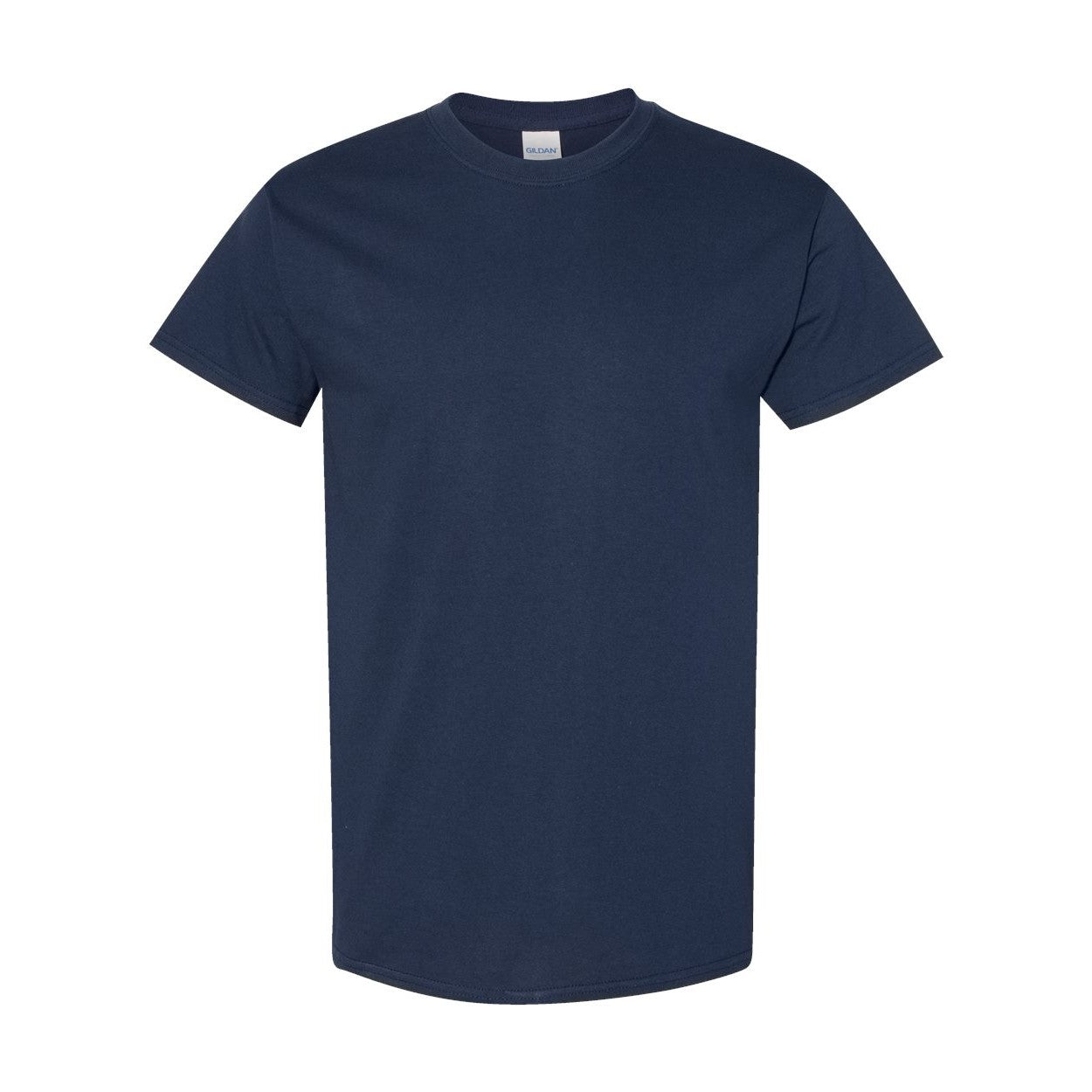 Navy blue t-shirt on a white background