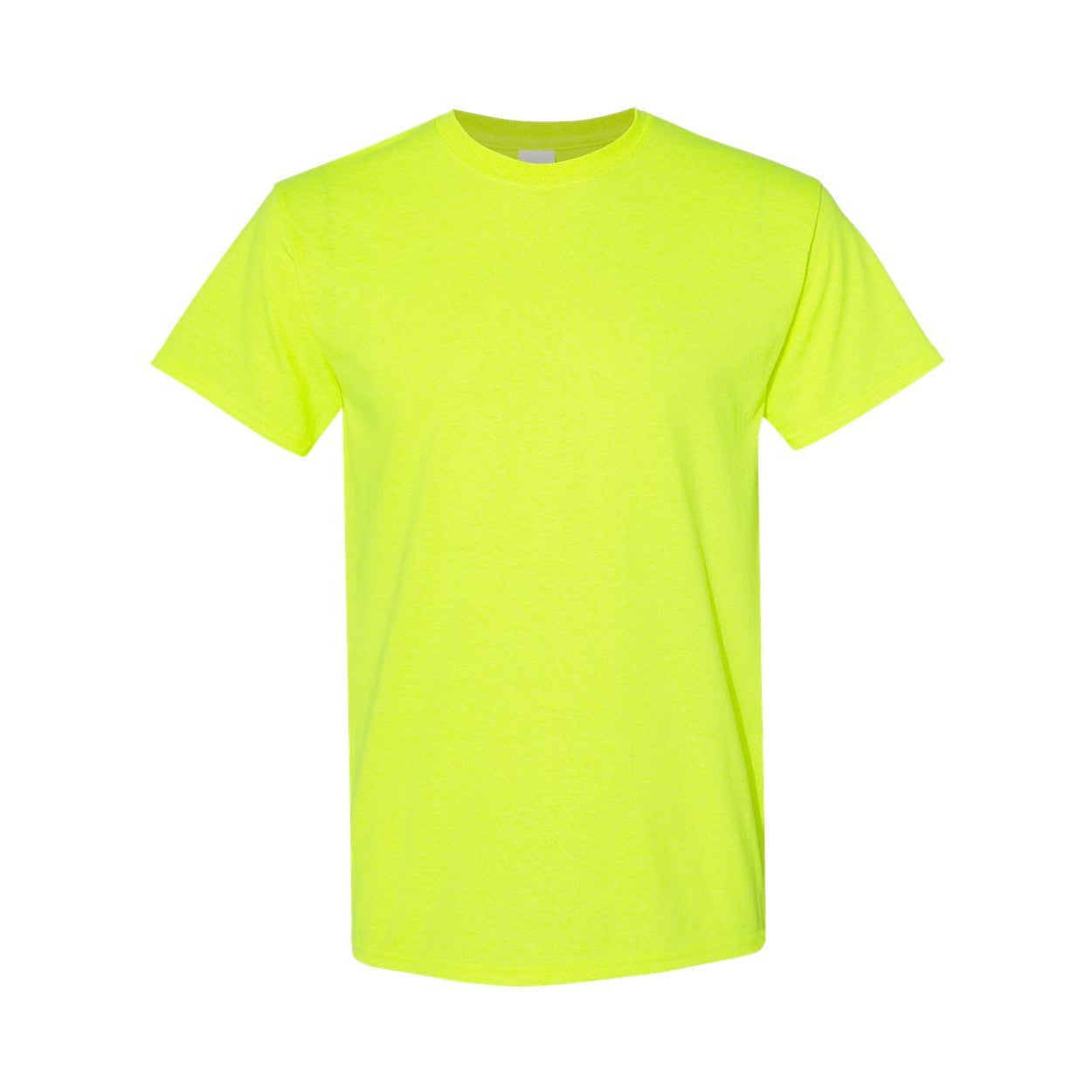Safety green t-shirt on a white background