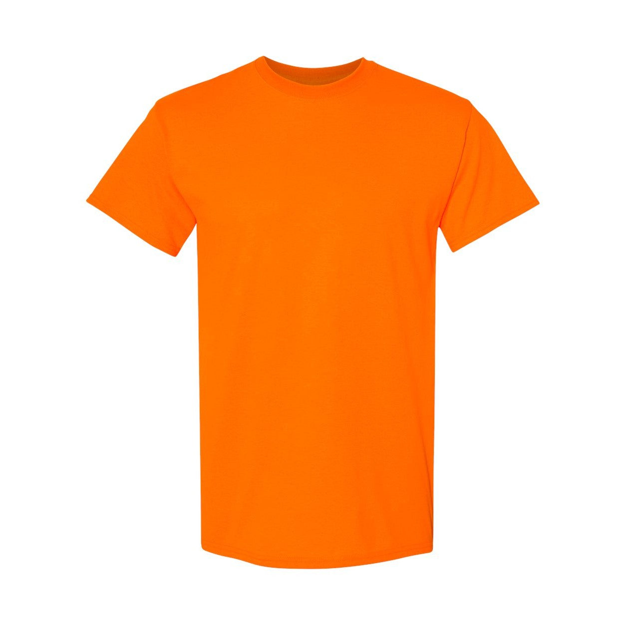 Safety orange t-shirt on a white background