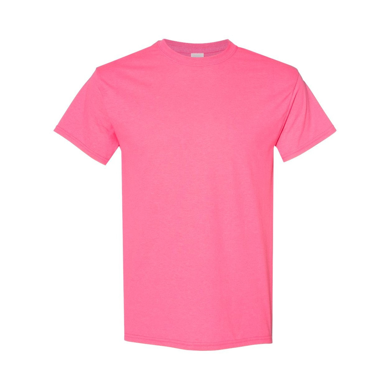 Safety pink t-shirt on a white background