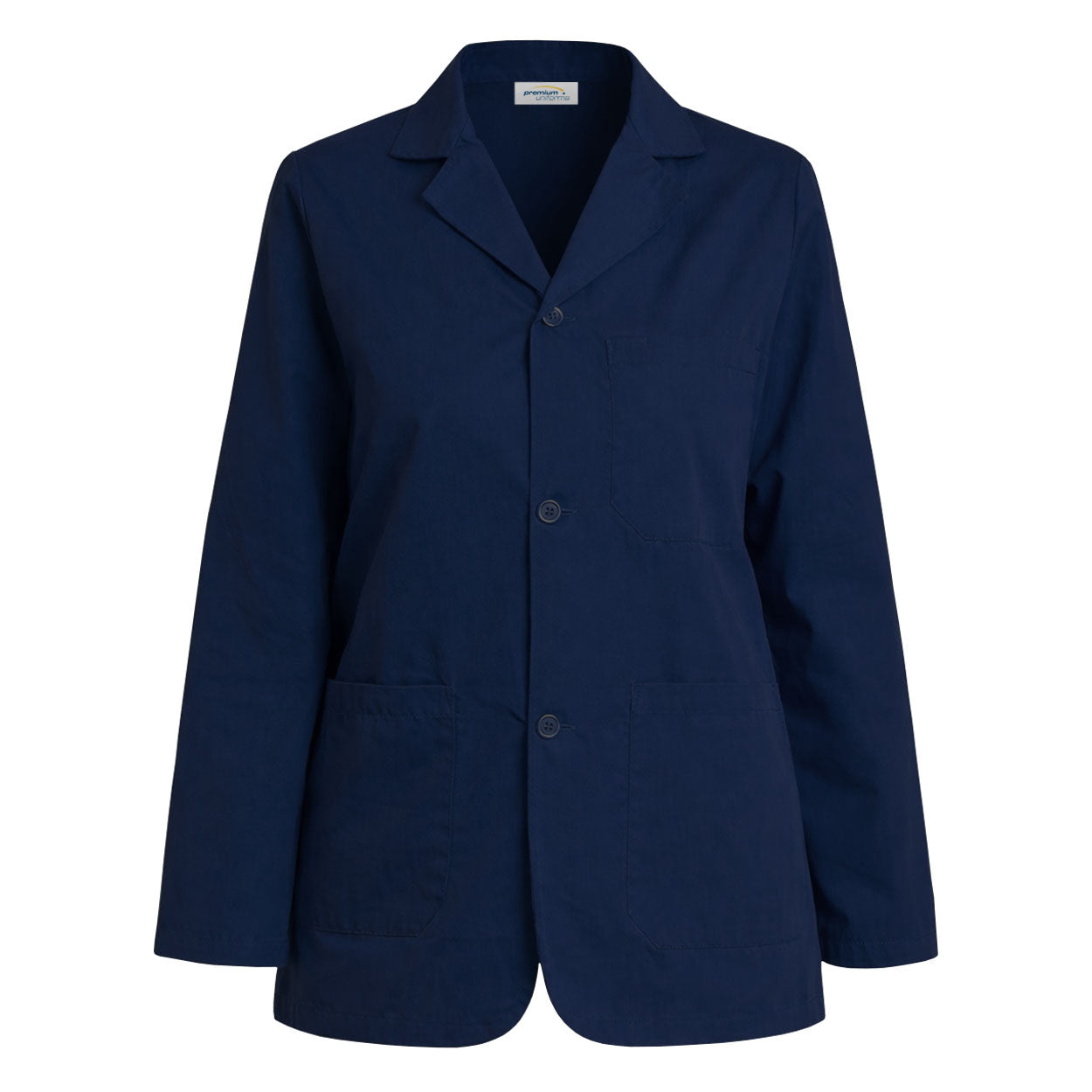 Navy counter coat on white background