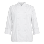 White long sleeve chef coat on white background