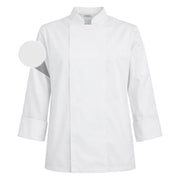 White long sleeve chef coat on white background