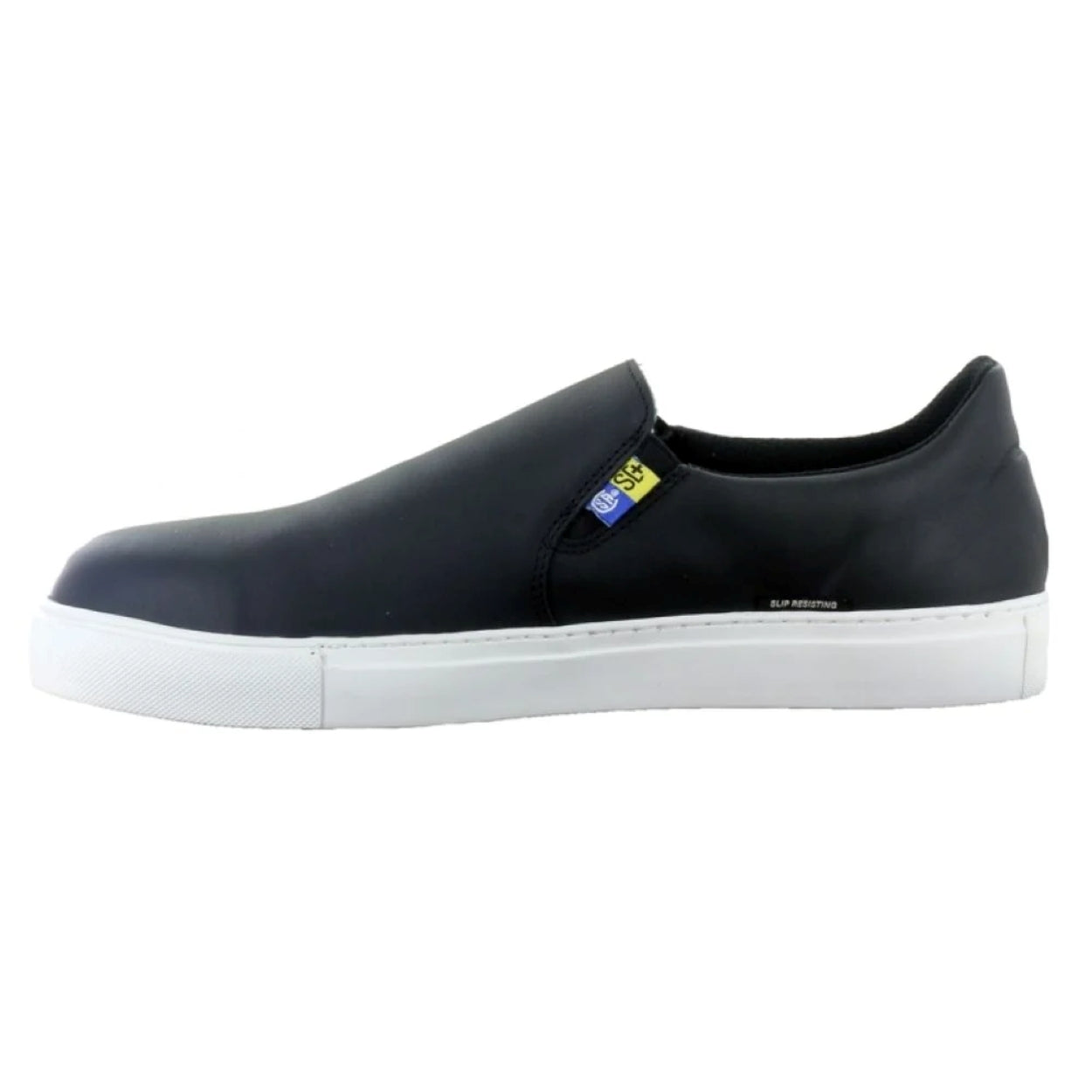 Black shoe on a white background
