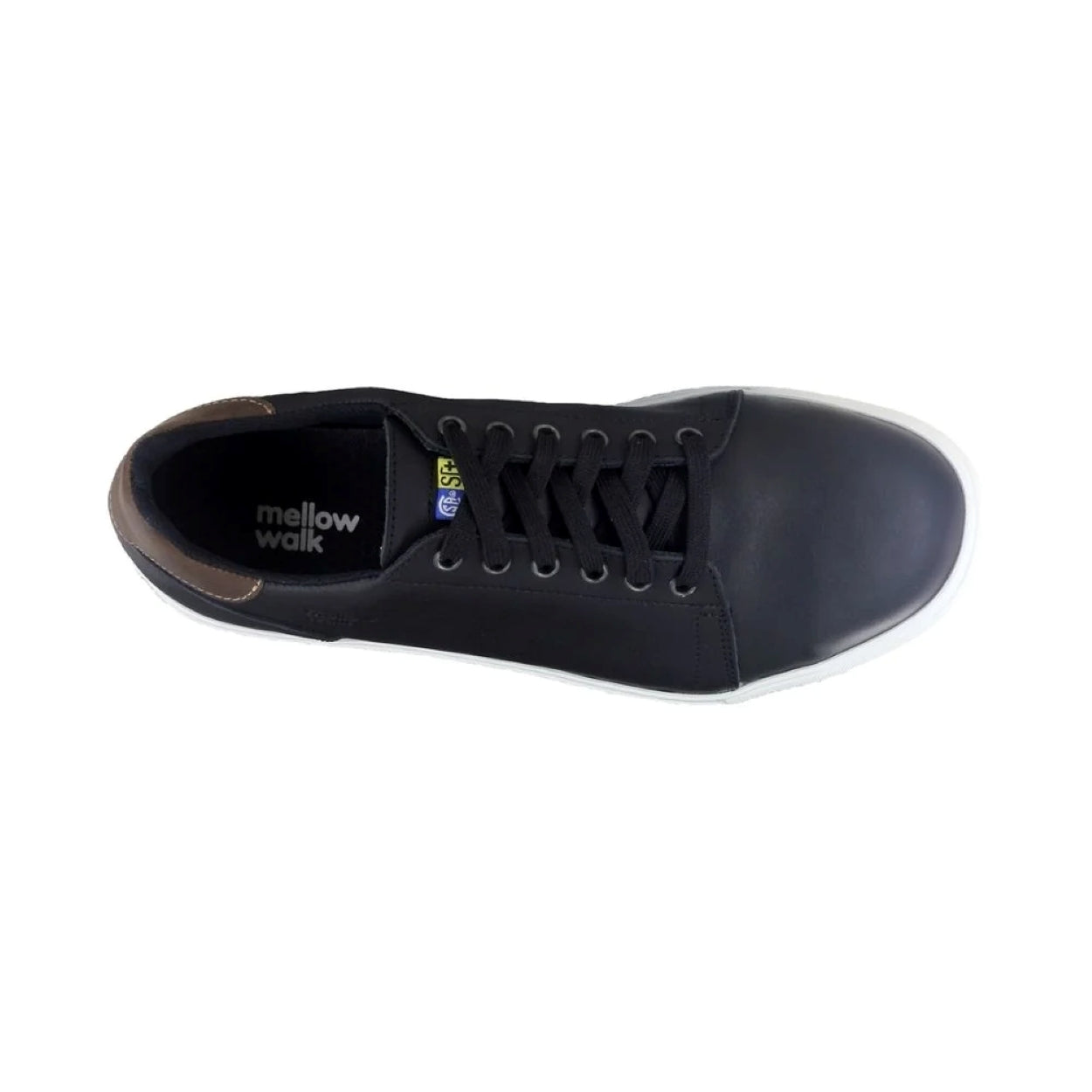 Black shoe on a white background
