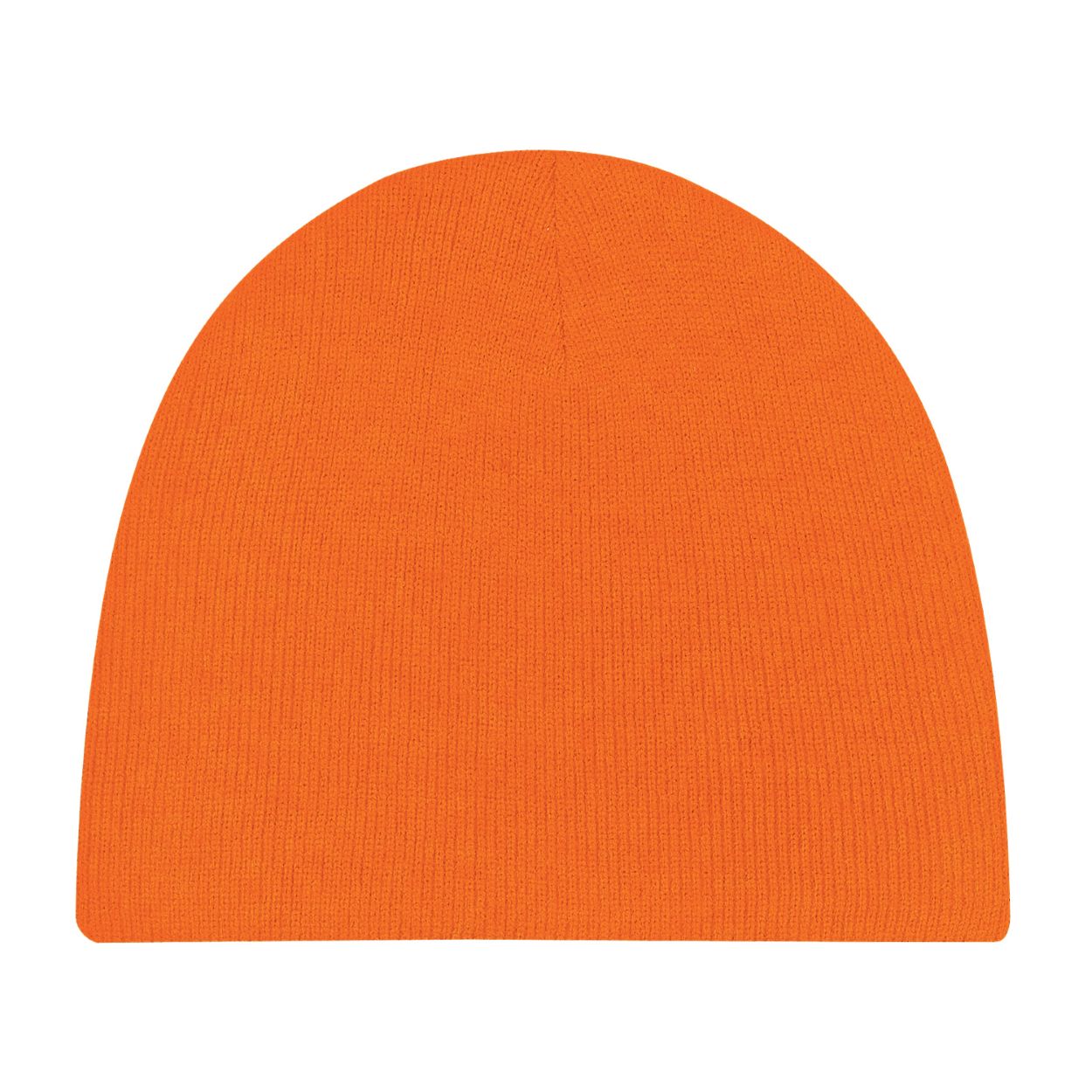 Fluorescent orange tuque on a white background