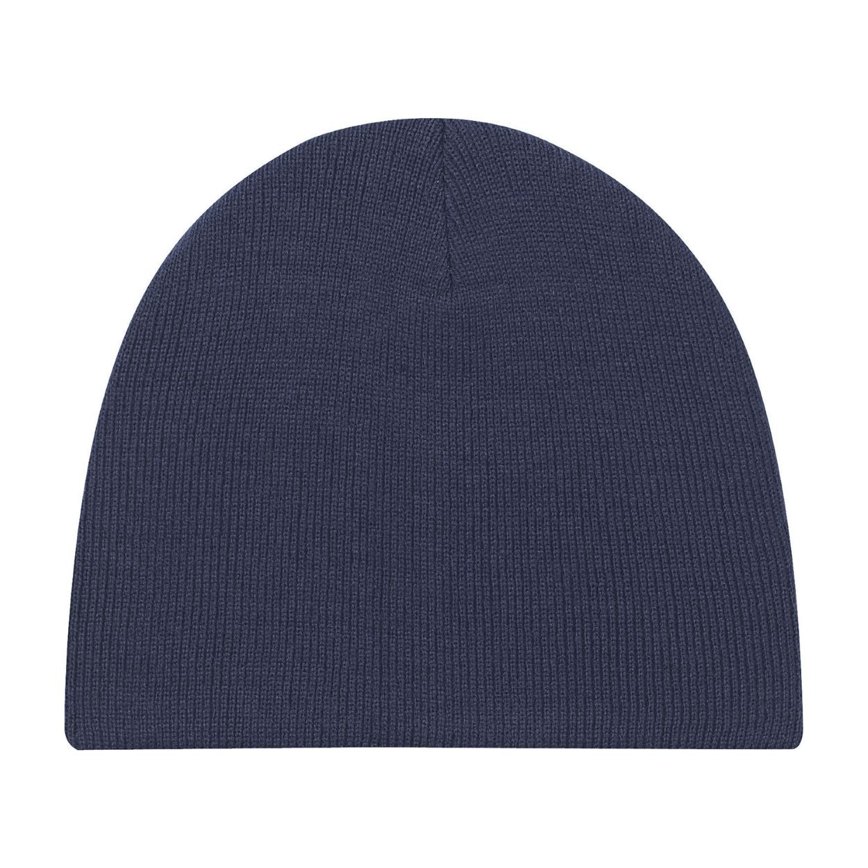 Navy tuque on a white background
