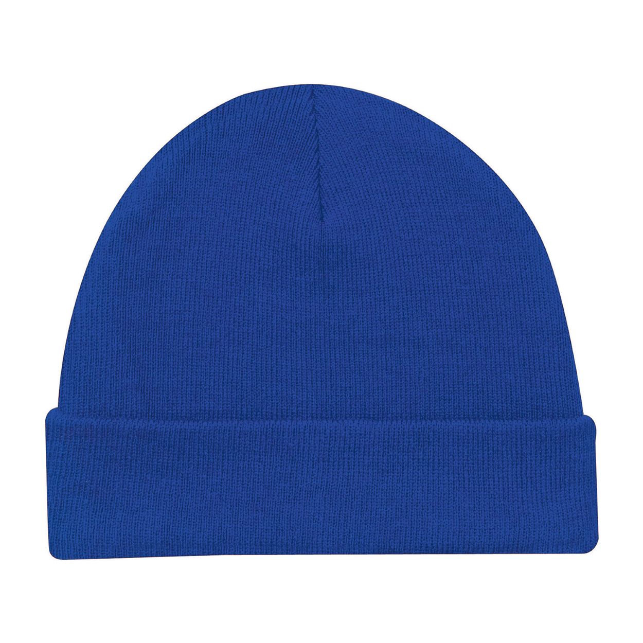 Royal blue tuque on a white background