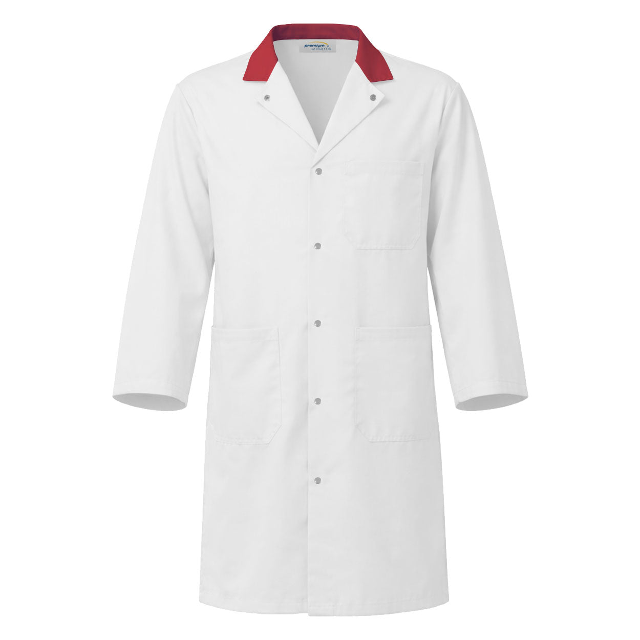 White-Red food industry coat on white background