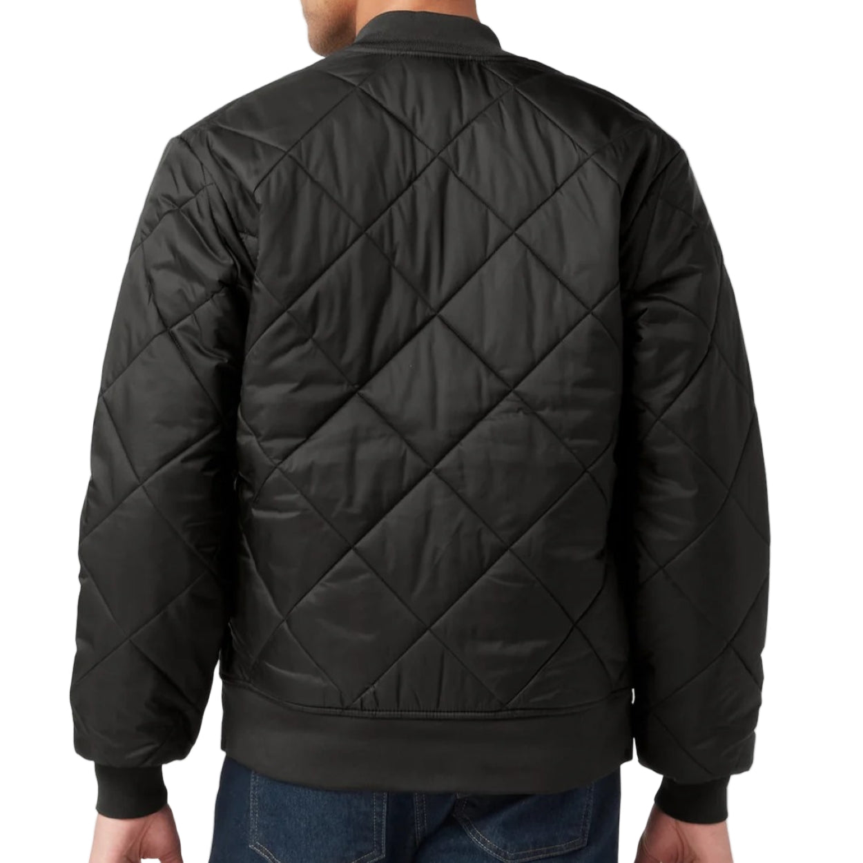 Black refrigeration jacket on a white background