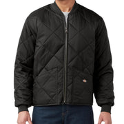 Black refrigeration jacket on a white background