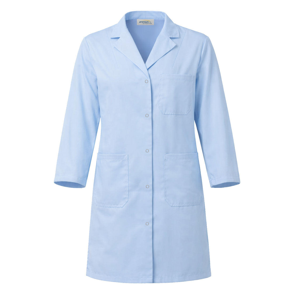 Light blue ladies lab coat on white background