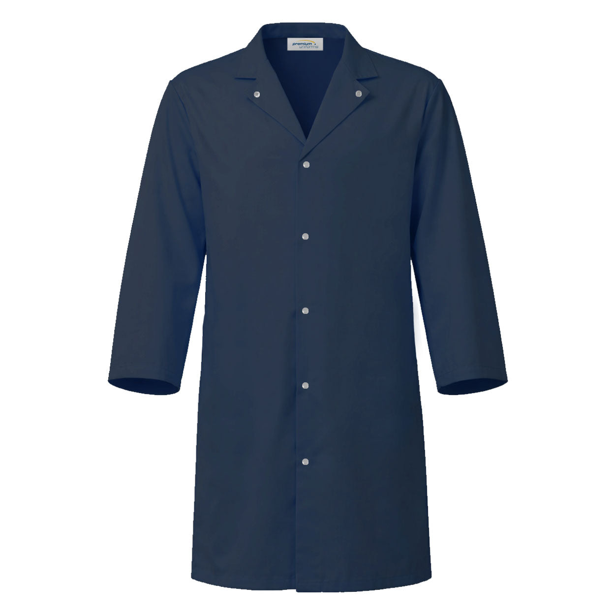 Navy food industry coat on white background