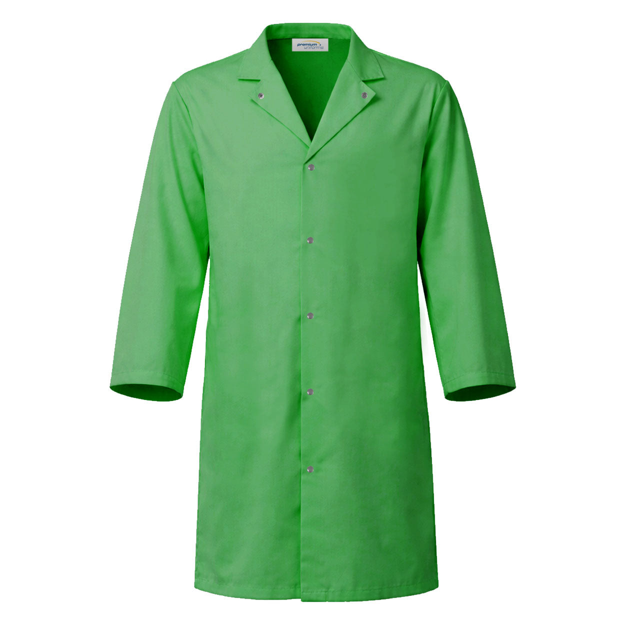 Green food industry coat on white background