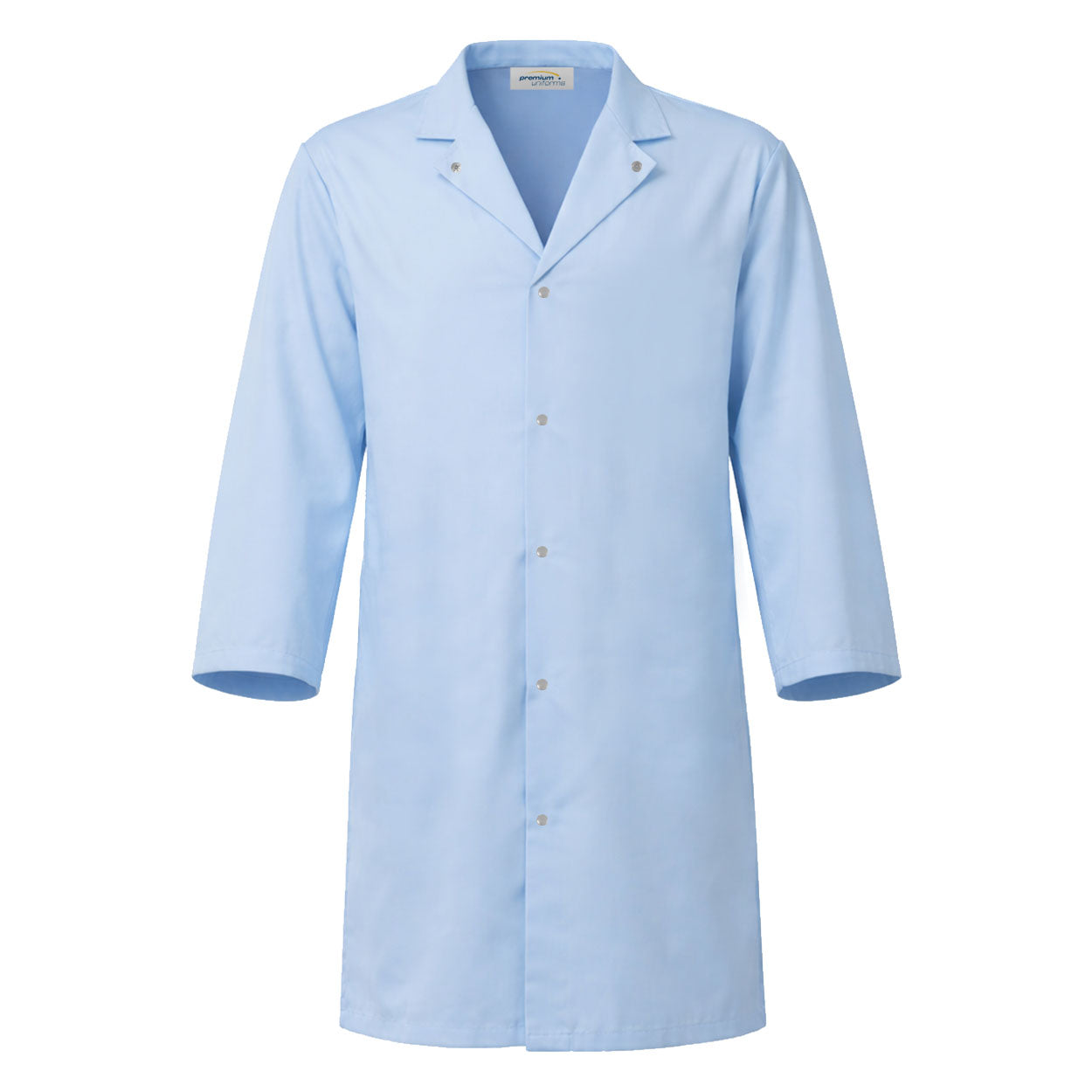 Light Blue food industry coat on white background