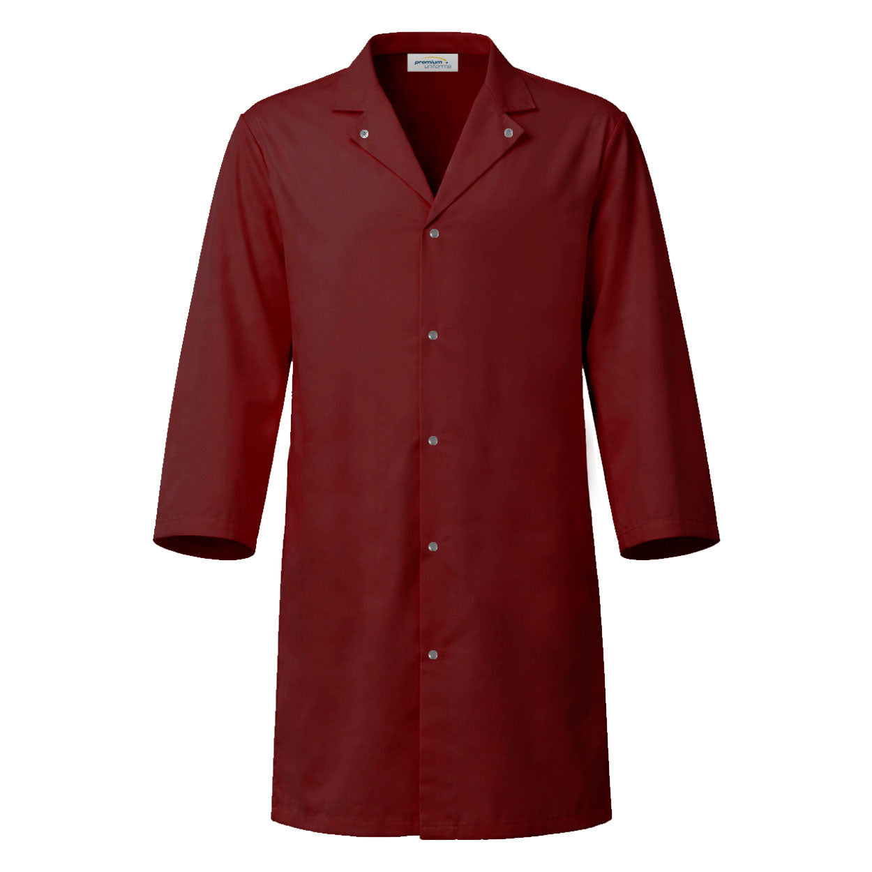 Maroon food industry coat on white background