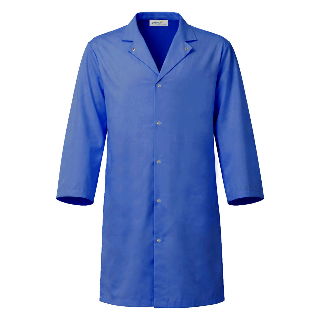 Royal Blue food industry coat on white background