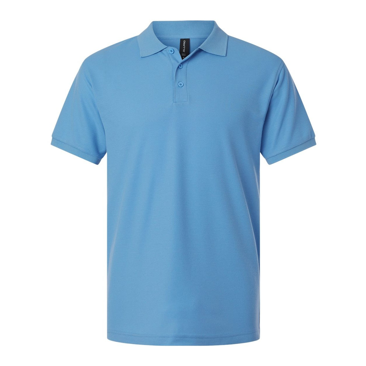 Carolina blue polo shirt on a white background