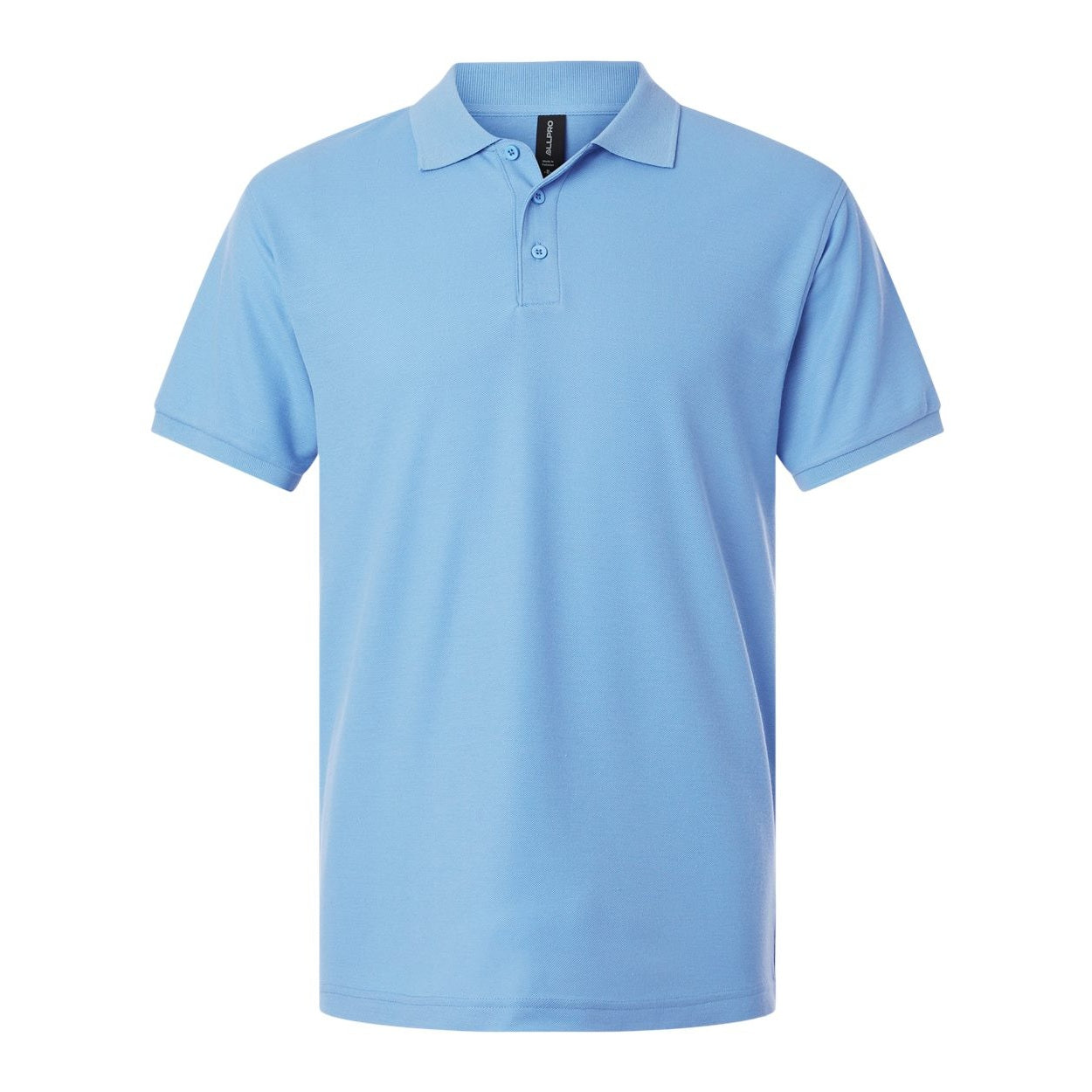Cloud blue polo shirt on a white background