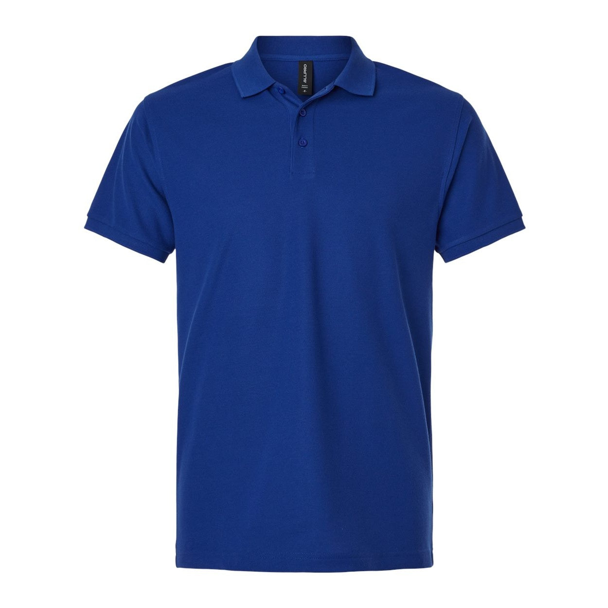 Royal blue polo shirt on a white background