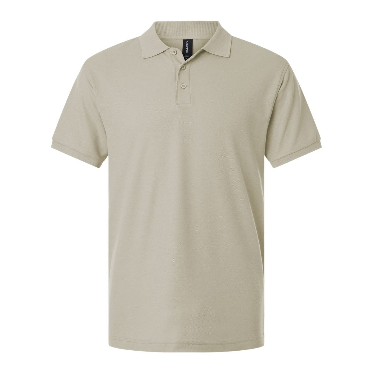 Sand beige polo shirt on a white background
