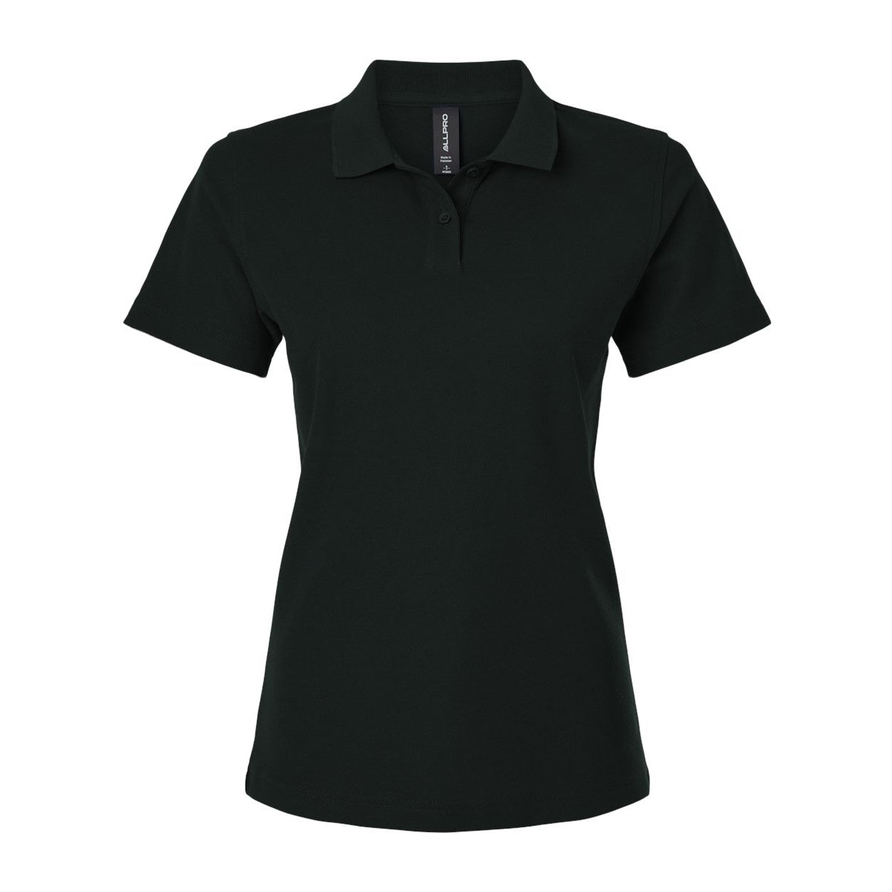Black polo shirt on a white background