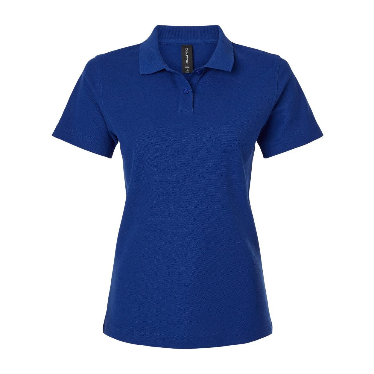 Royal blue polo shirt on a white background
