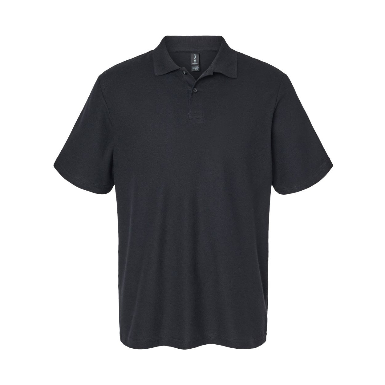 Black polo shirt on a white background