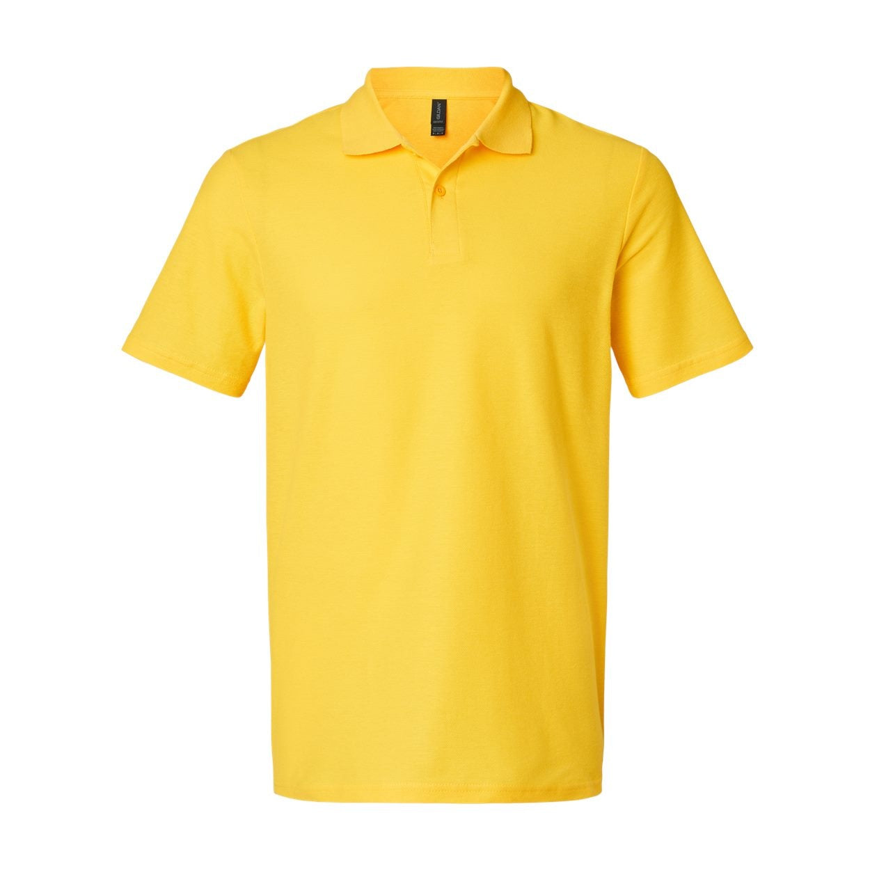 Daisy yellow polo shirt on a white background