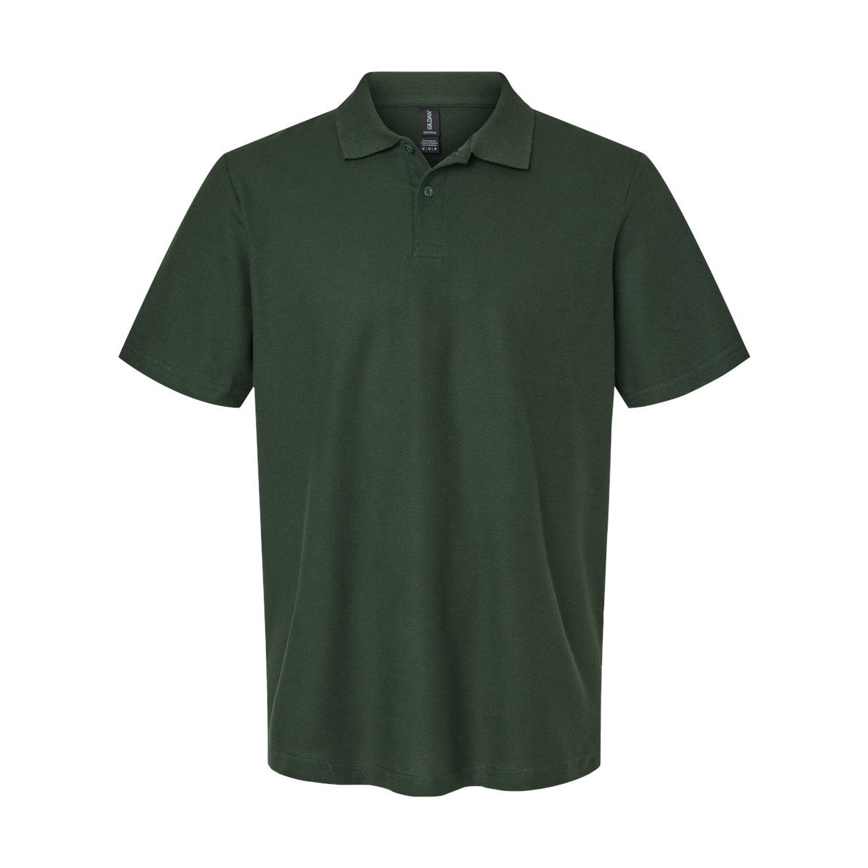 Forest green polo shirt on a white background