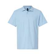 Light blue polo shirt on a white background
