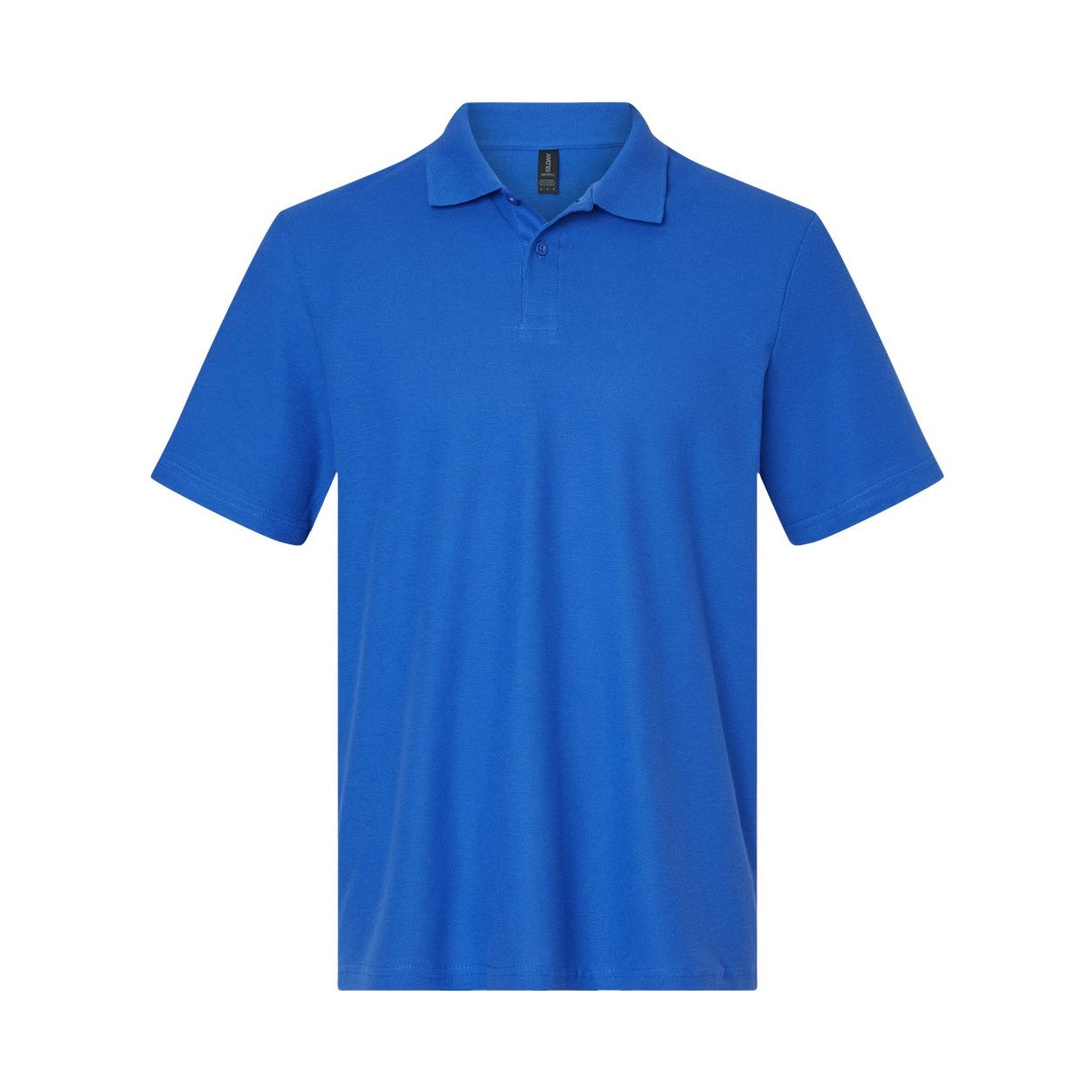 Royal blue polo shirt on a white background