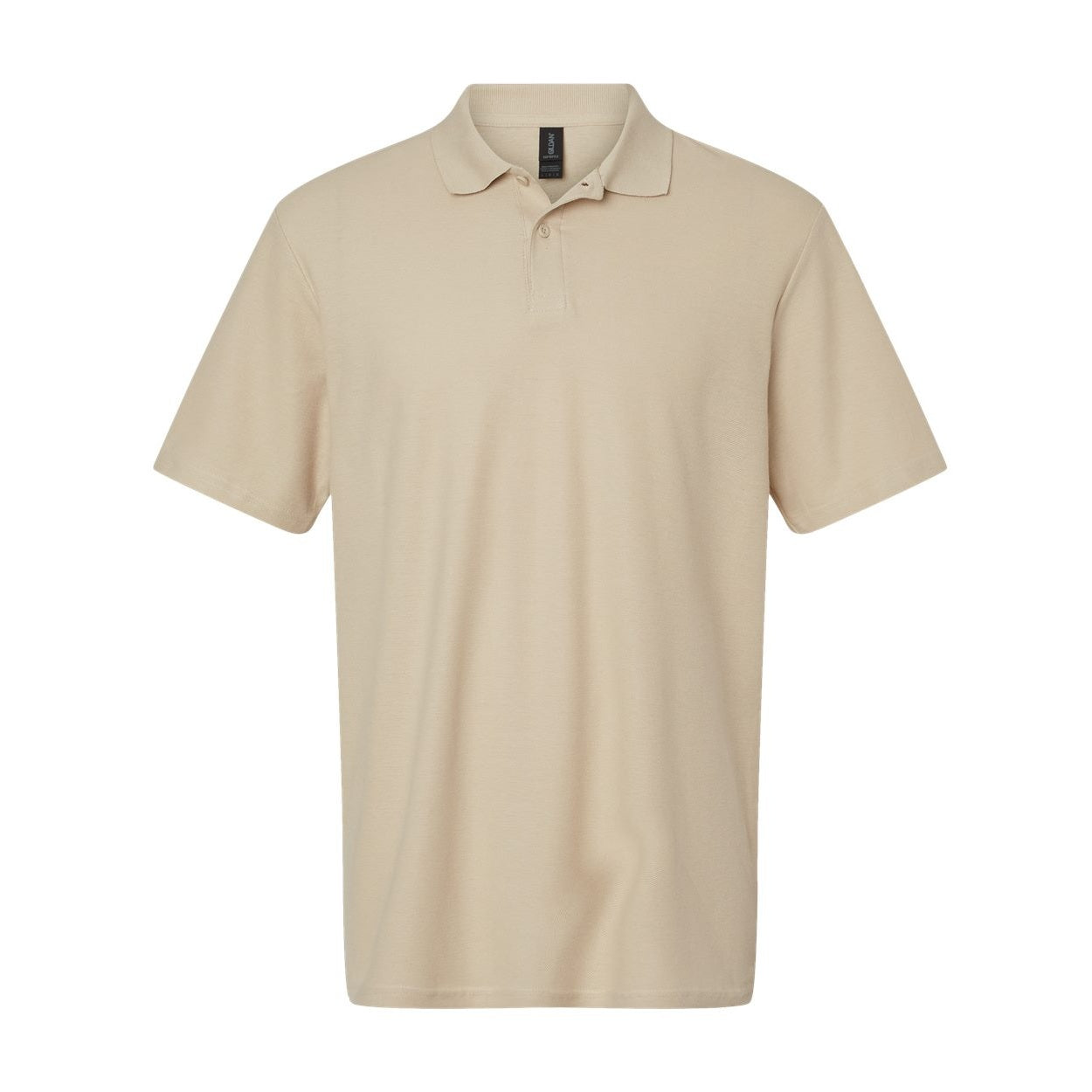 Sand beige polo shirt on a white background