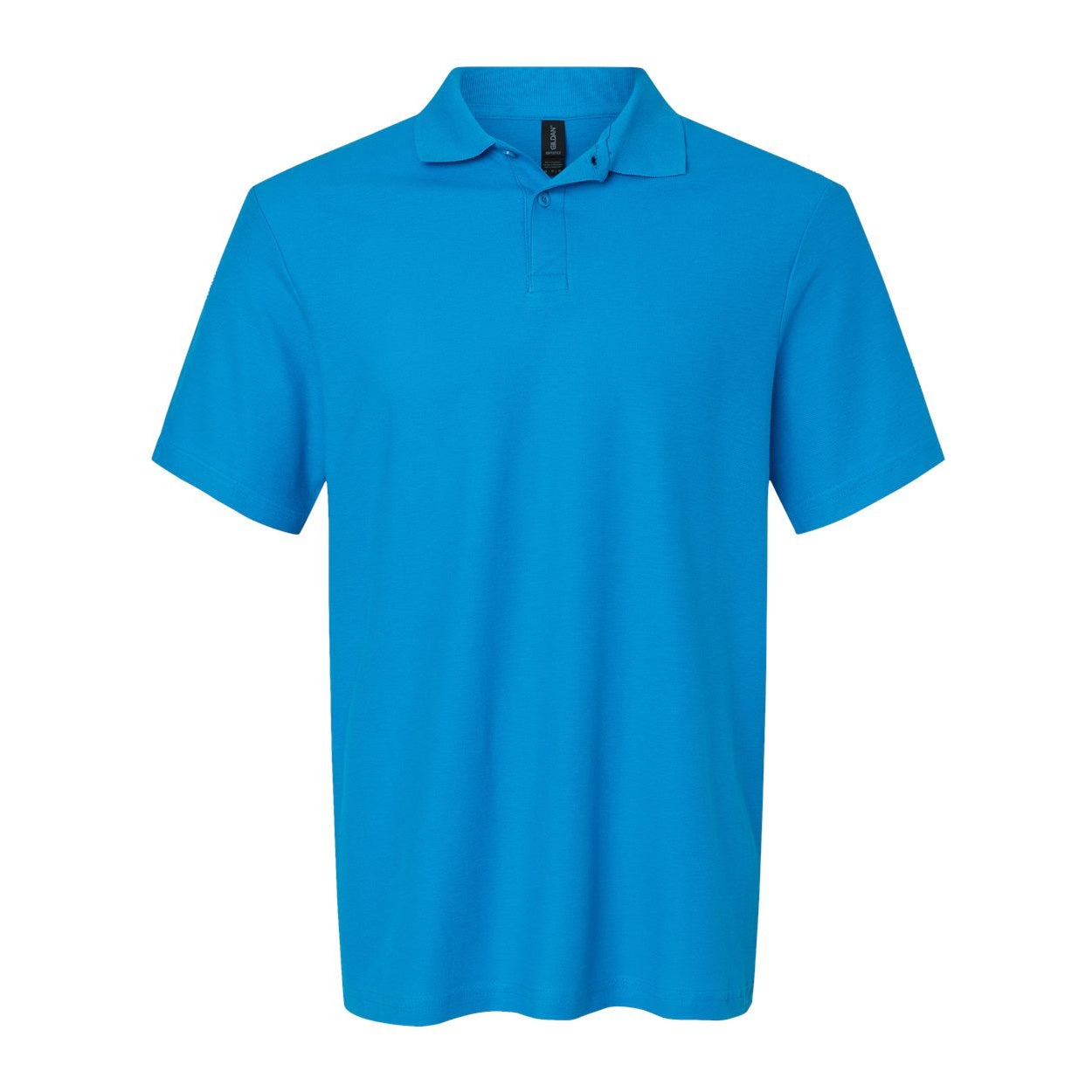 Sapphire blue polo shirt on a white background
