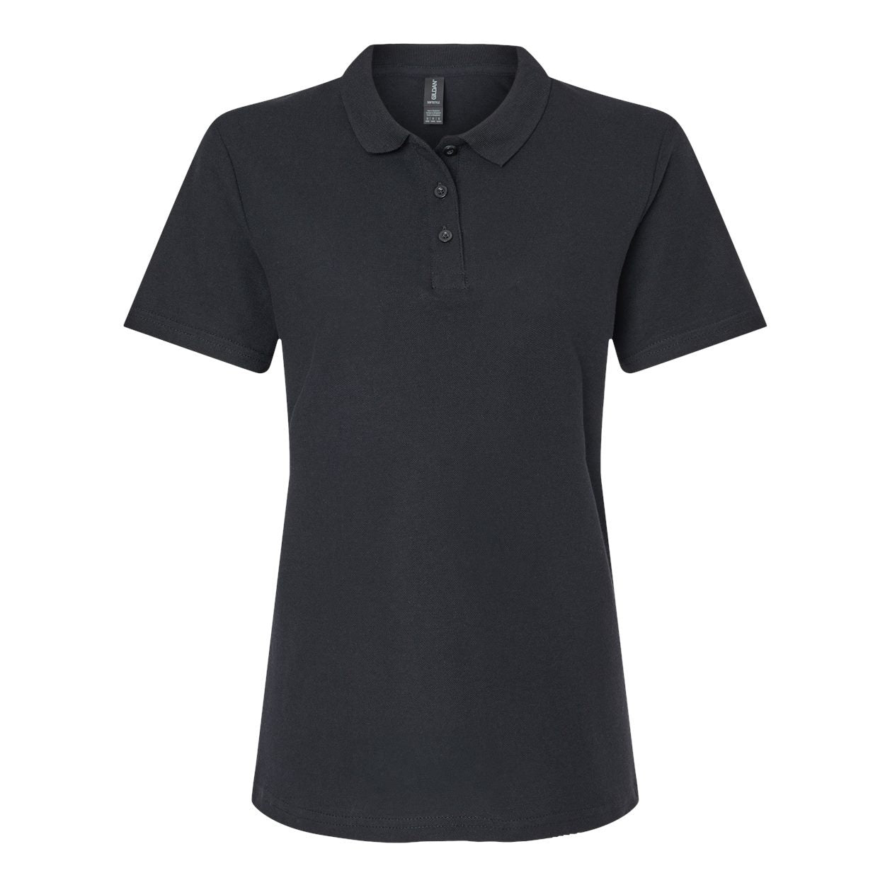 Black polo shirt on a white background