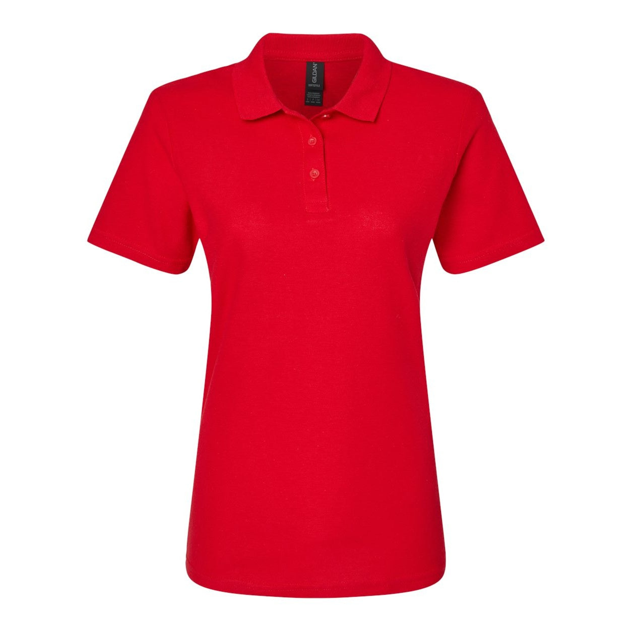 Cherry red polo shirt on a white background