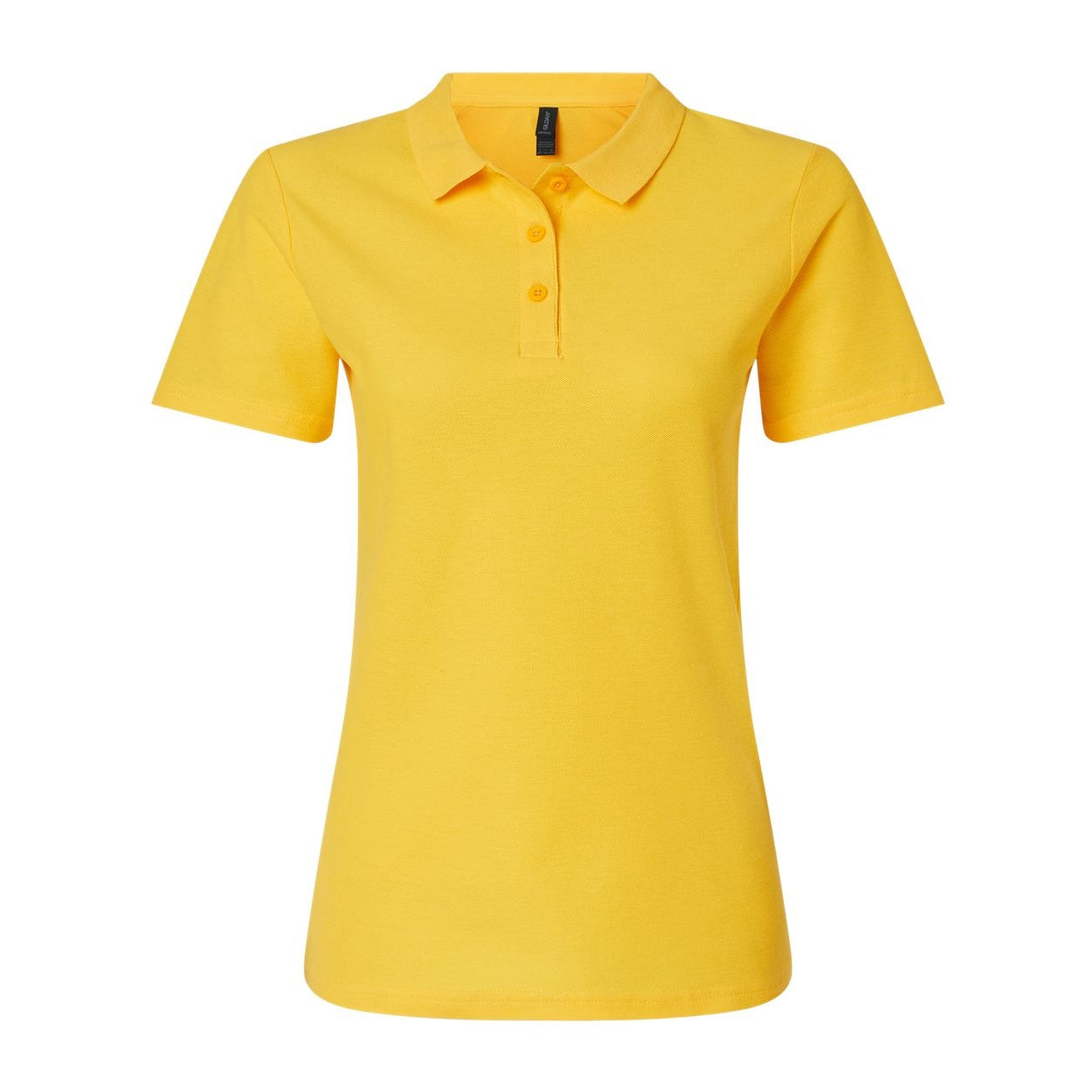 Daisy yellow polo shirt on a white background