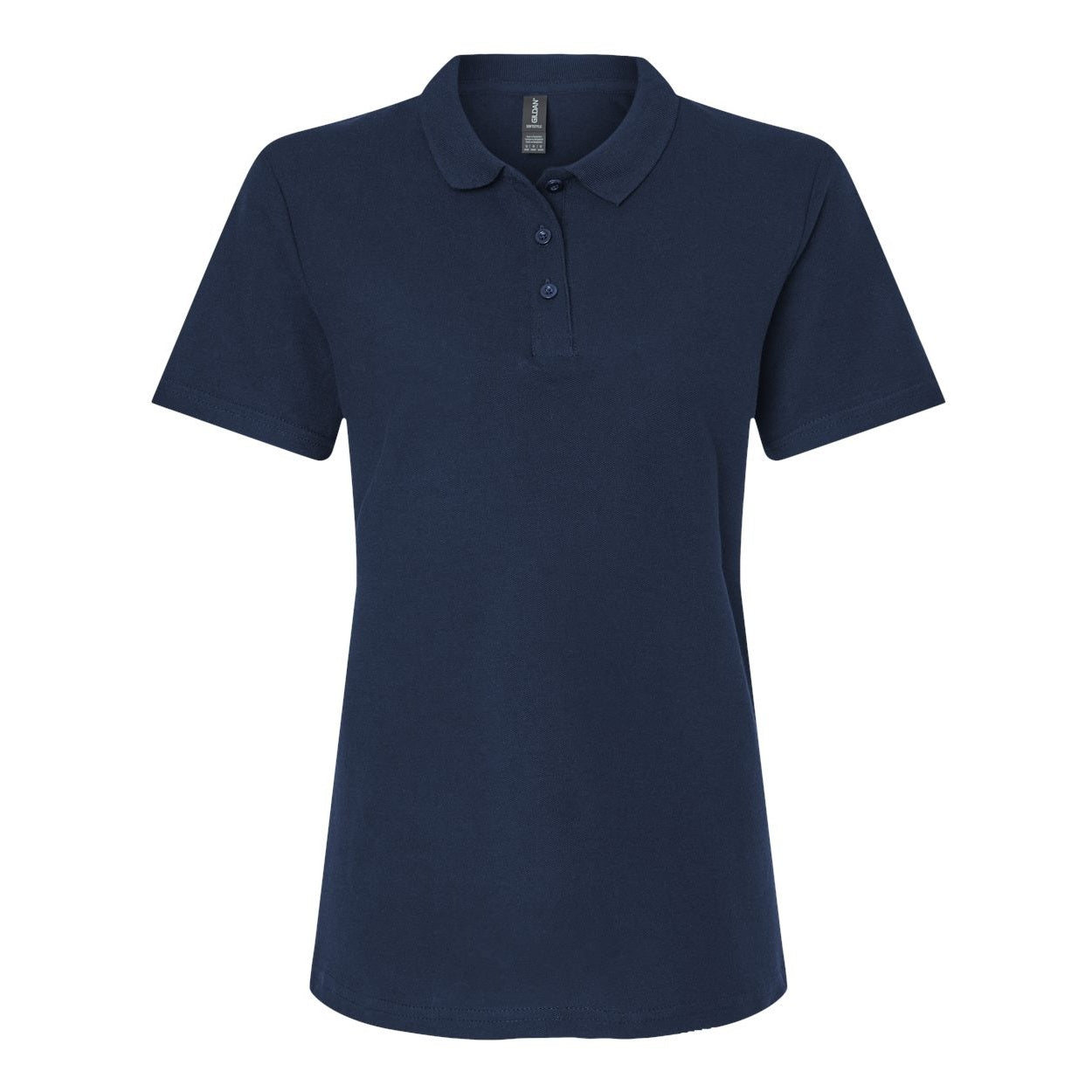 Navy blue polo shirt on a white background