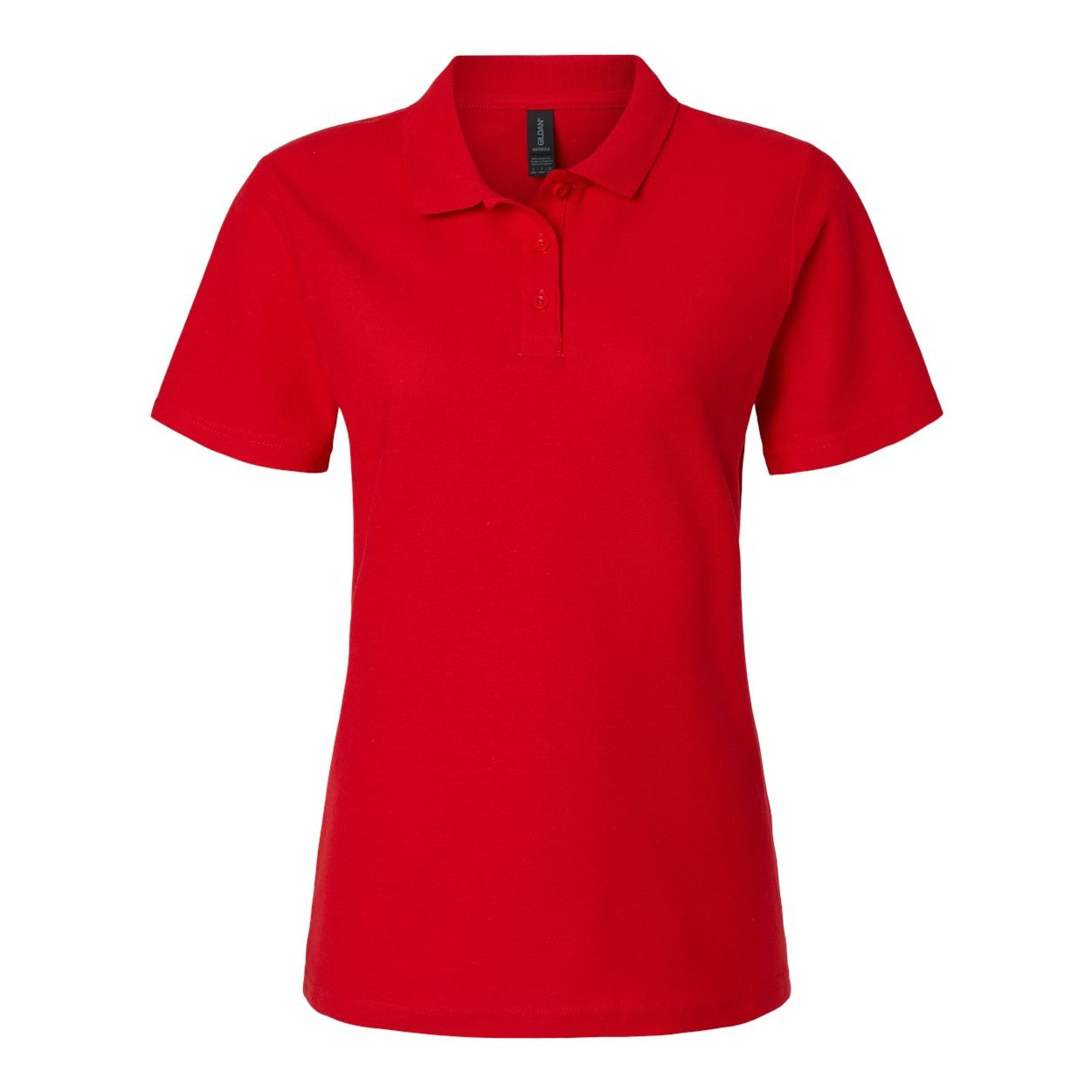 Red polo shirt on a white background