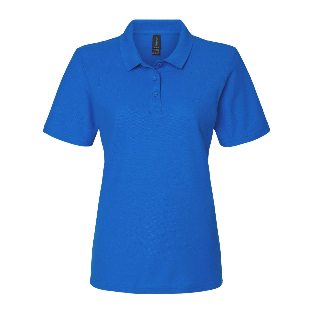 Royal blue polo shirt on a white background
