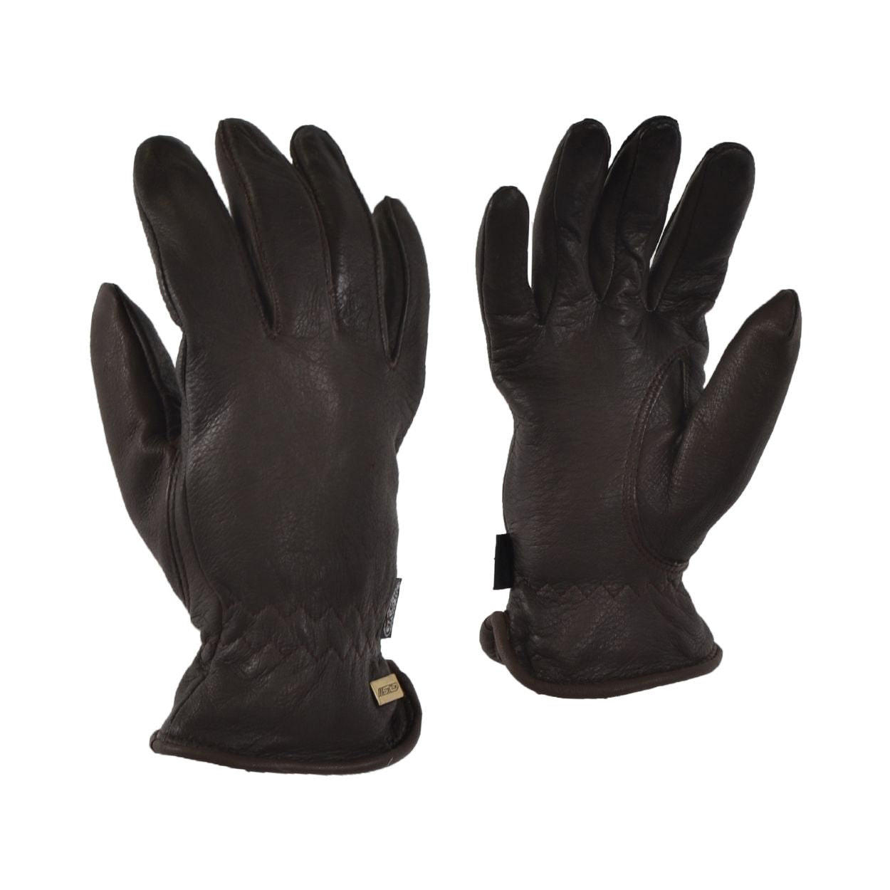 Brown winter glove on a white background
