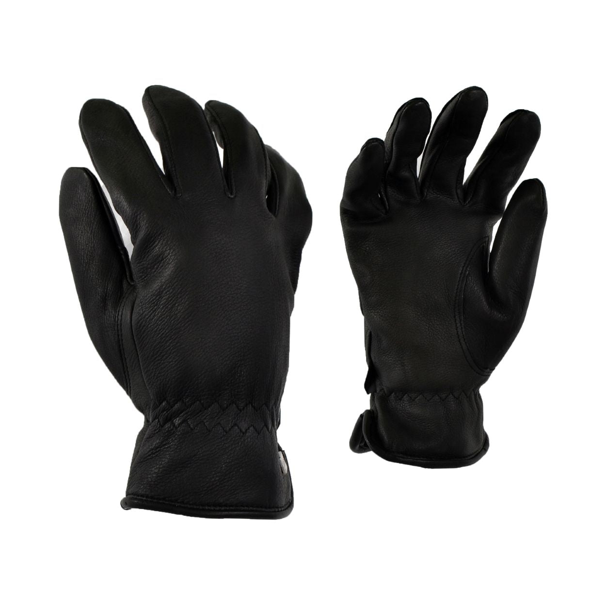 Black winter glove on a white background