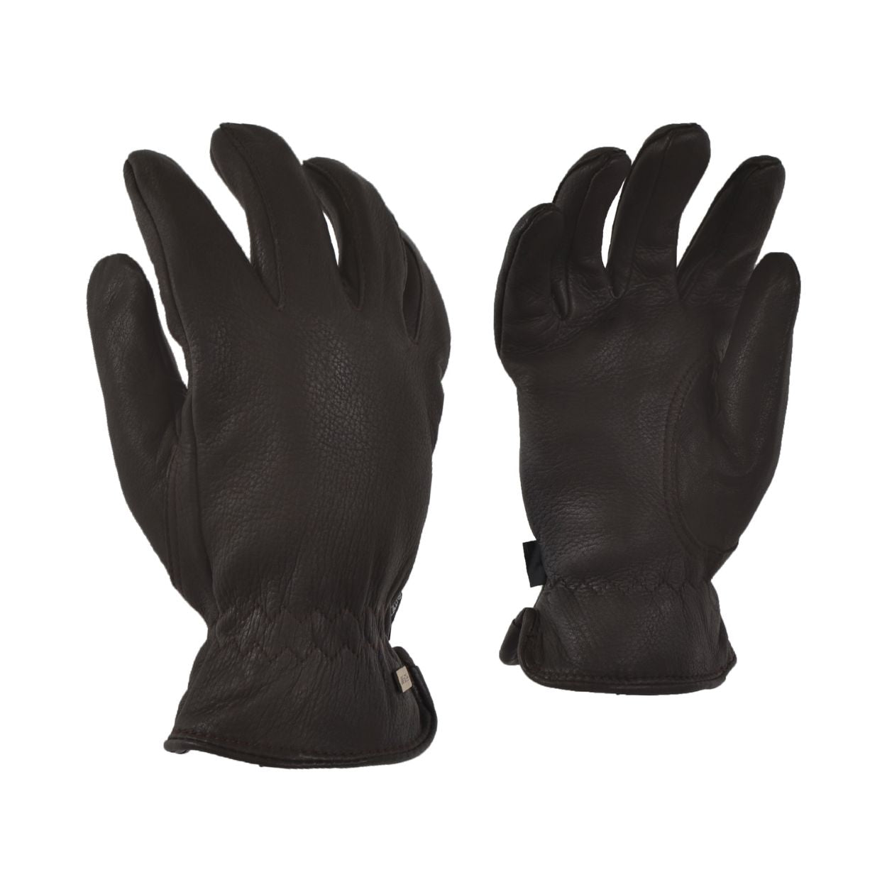 Brown winter glove on a white background