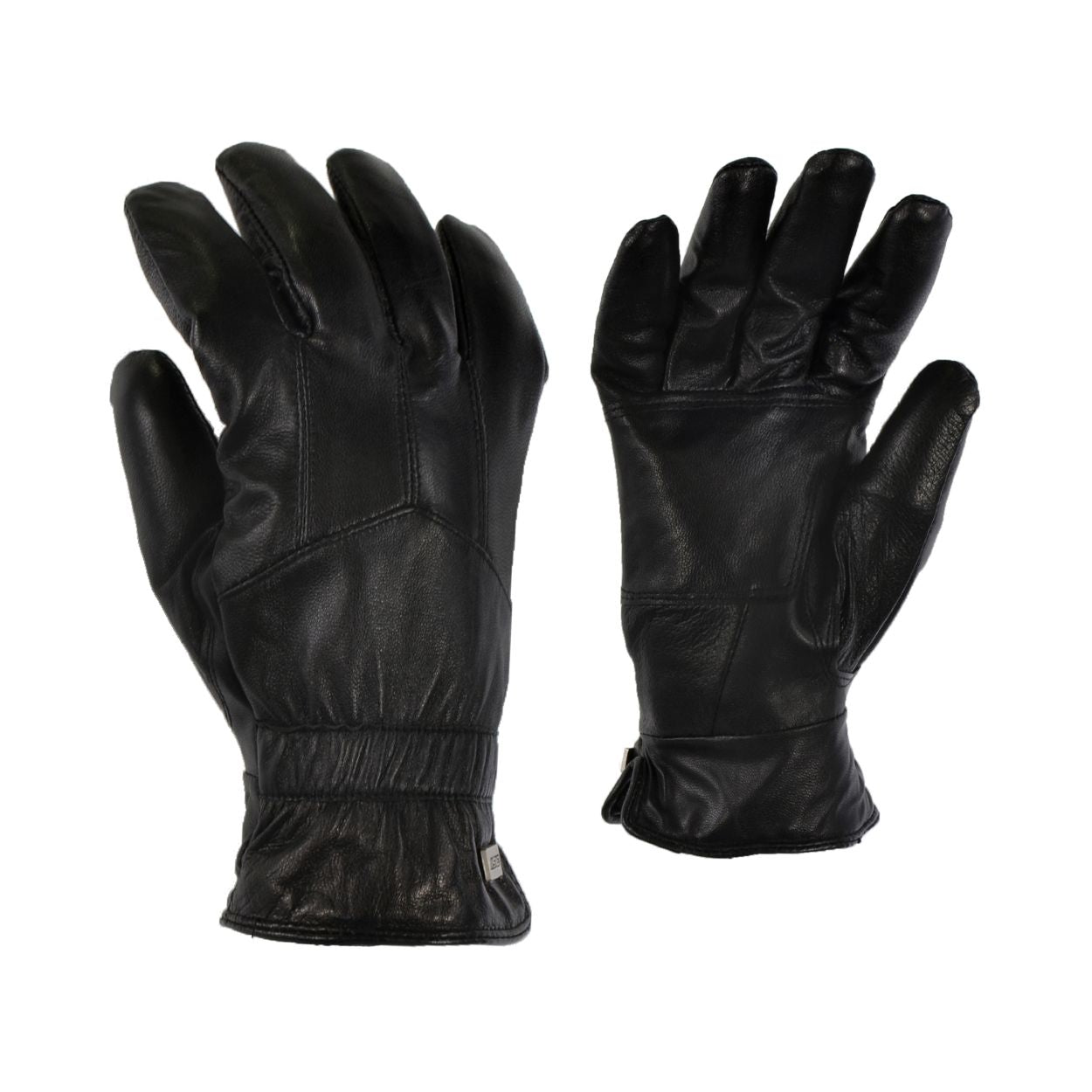 Black winter glove on a white background